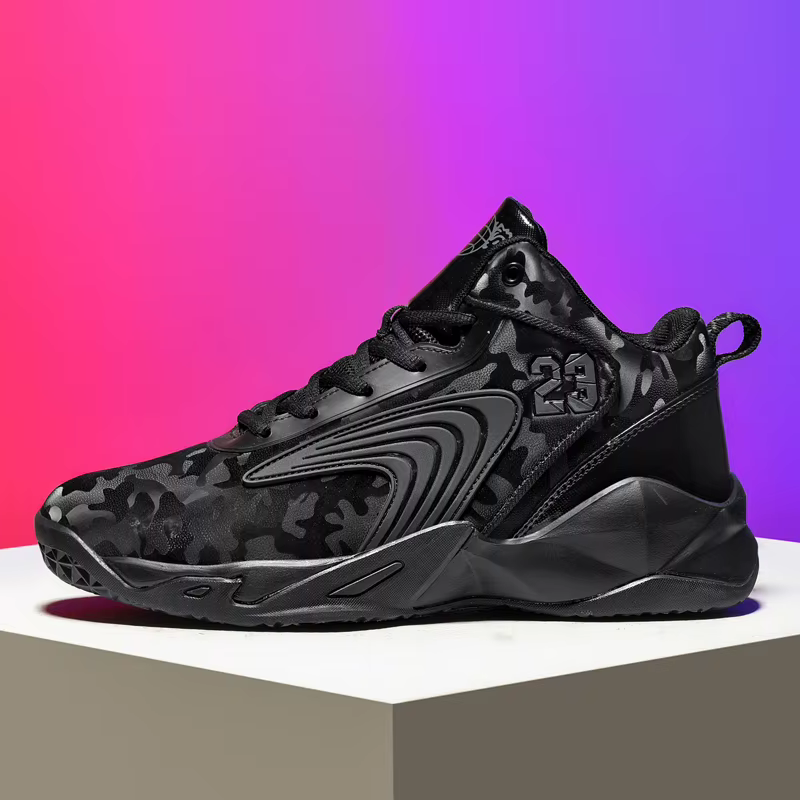 Chaussures de basket-ball pour hommes, chaussures de sport plates et confortables, résistantes à l'usure, à rebond, antidérapantes, à amorti, bottes d'entraînement