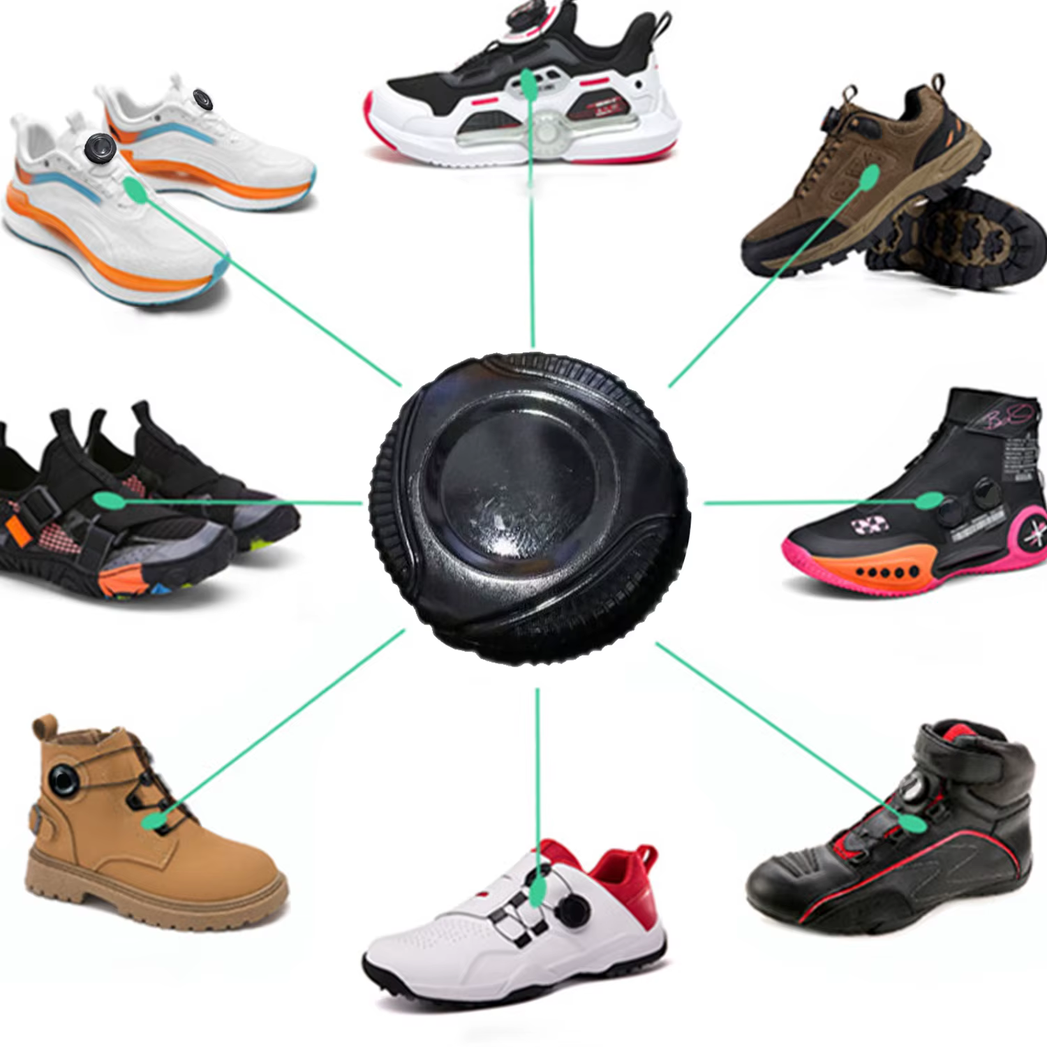 1 paire de lacets de baskets en fil métallique rotatif