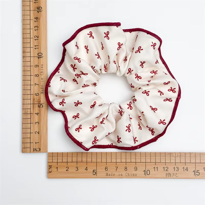 Série rouge à pois motif à carreaux nœud à volants bandeau de cheveux haute Onytail élastique bandeau de cheveux doux et mignon accessoire de cheveux