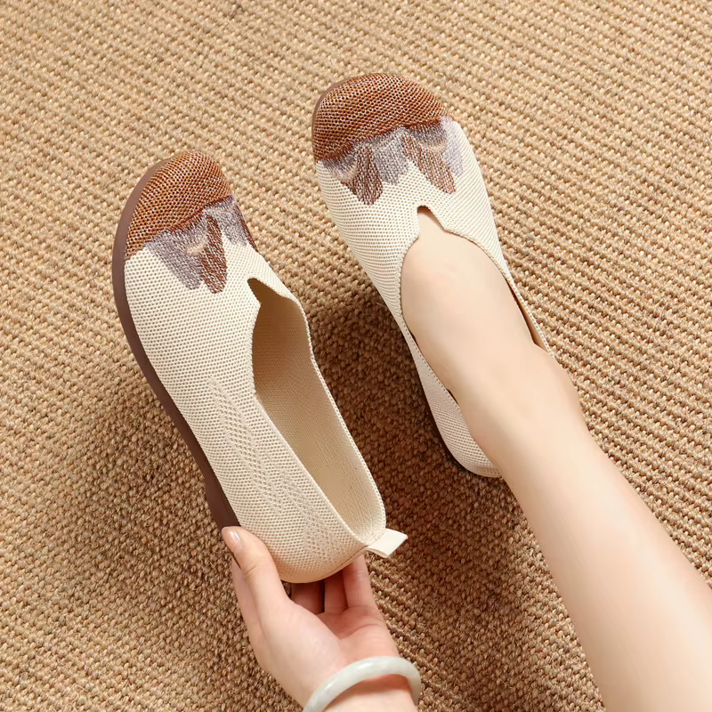 Chaussures de Printemps Confortables à Semelle Souple et Tête Ronde pour Femme