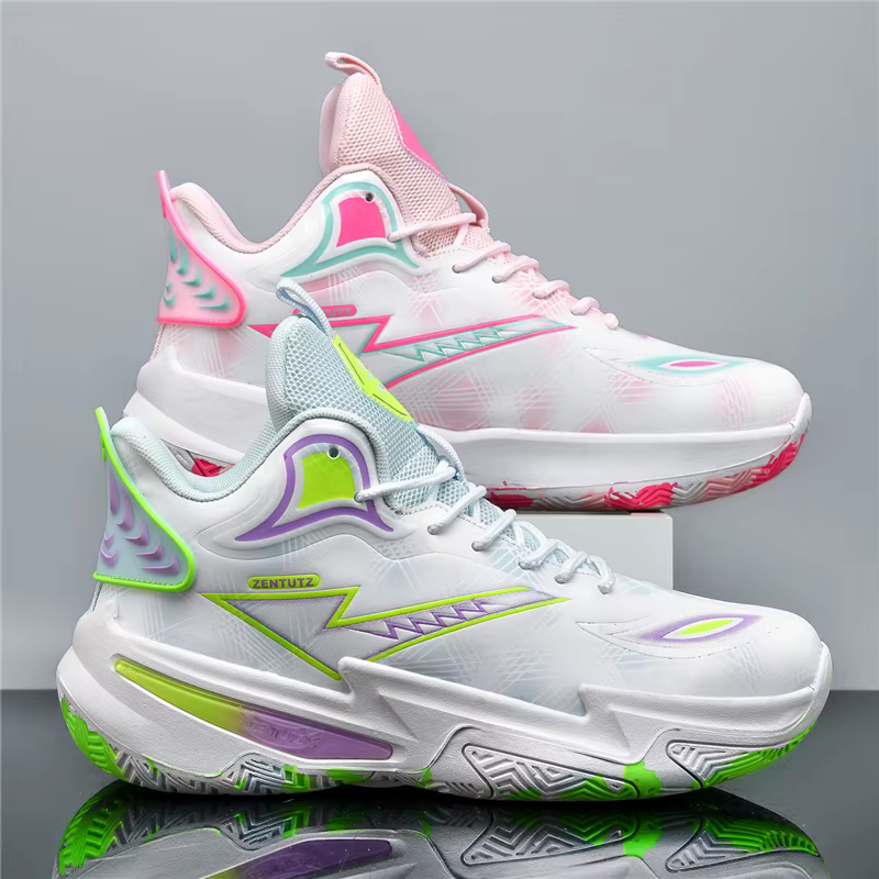 Chaussures de basket-ball unisexes en cuir