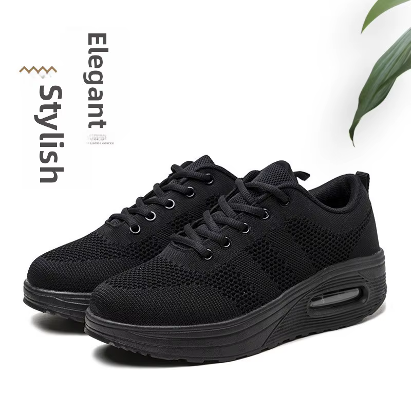 Nouvelles Chaussures Décontractées Femme 2025 – Baskets Respirantes à Semelle Compensée, Tendance et Confortables, en Maille Respirante, à Enfiler, Coupe Basse
