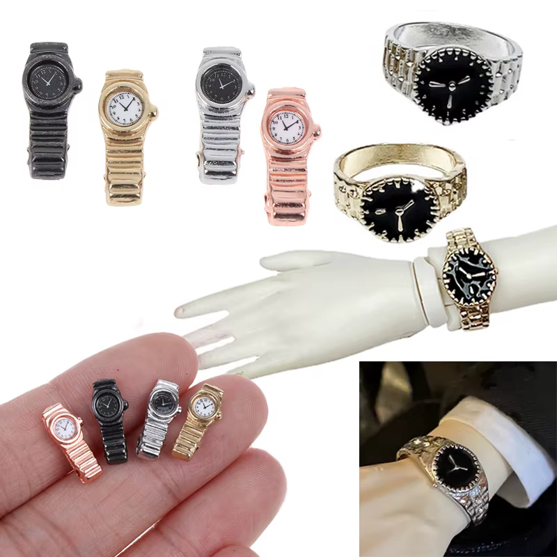 Mini montre poupée accessoires montre en métal poupée décorations pour poupées BJD semblant jouer jouets Miniature montre modèle
