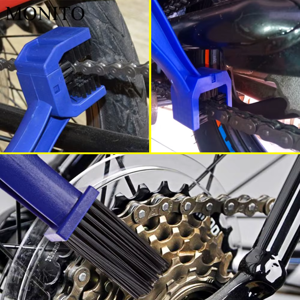 Outil de nettoyage de brosse de nettoyage d'entretien de chaîne de moto pour KAWASAKI Z900 Z650 Z800 NINJA 250 300R 300 Z250 Z300 250R bleu/rouge