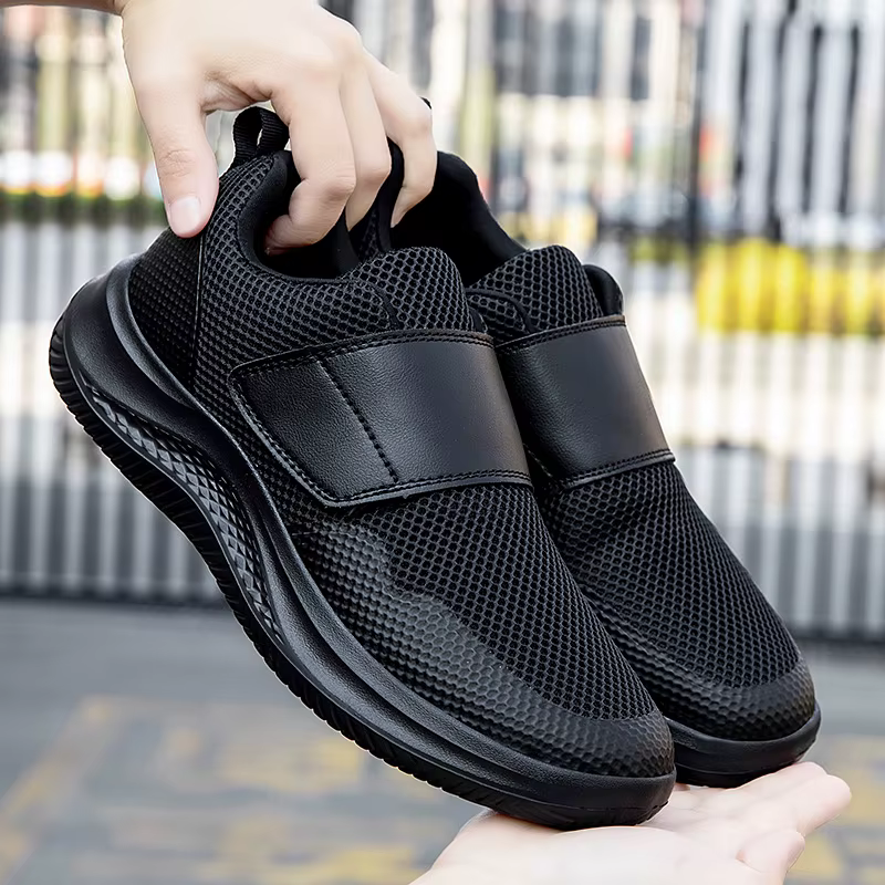 Hommes orthopédiques pieds larges gonflés marche chaussures décontractées pouce éversion réglage doux confortable
