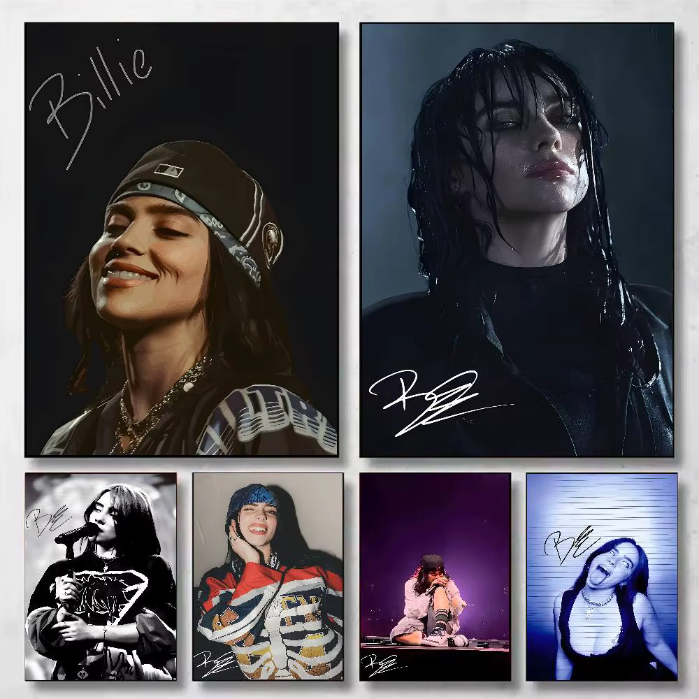 B-Billies E-Eilish affiche murale pour salon chambre mur bureau décoration murale cadeau pour amis sans cadre