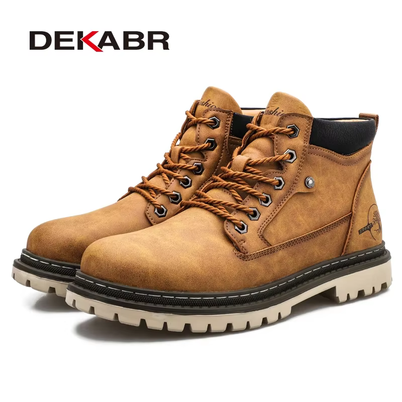 DEKABR chaussures de travail décontractées pour hommes automne hiver fourrure chaude Plus bottes rétro résistant à