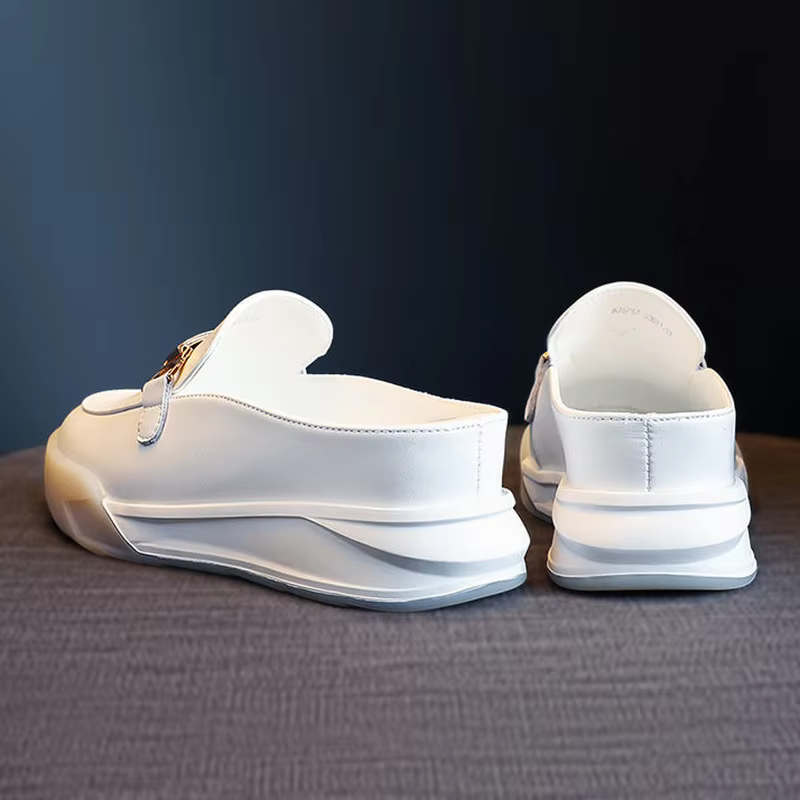 Mules en cuir à plateforme pour femmes