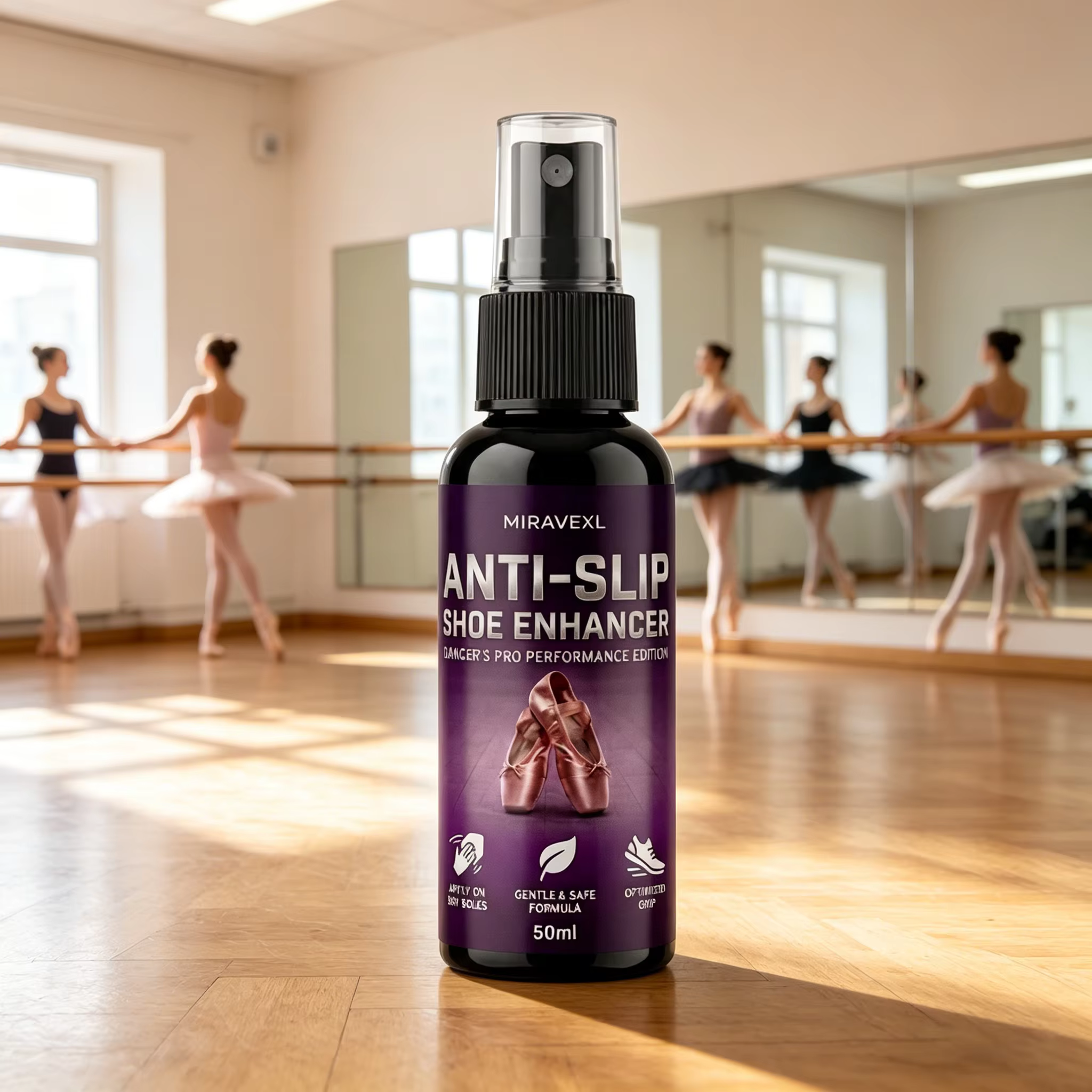 Spray pour chaussures de danse - Améliorateur d'adhérence et antidérapant pour pointes et rubans - Traction instantanée pour le ballet - Portable 30/50ml