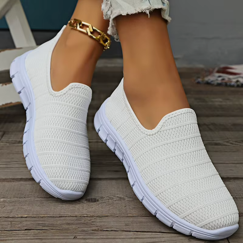 Baskets femme sans lacet blanc chaussures