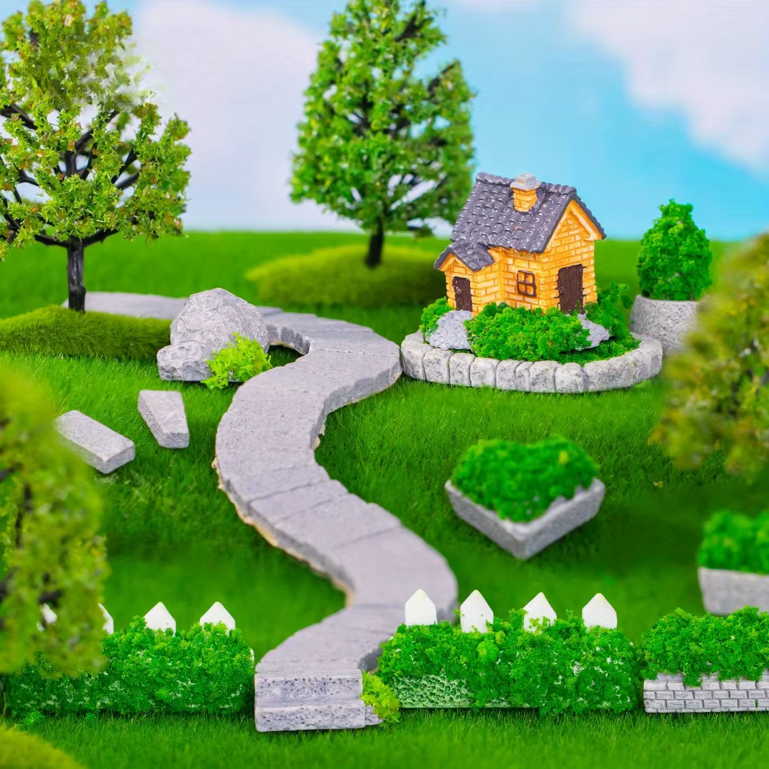 Ensemble d'accessoires de jardin Mini modèle 30 pièces, ensemble de maison Miniature, Micro décoration de paysage pour bricolage, décoration de jardin artisanale