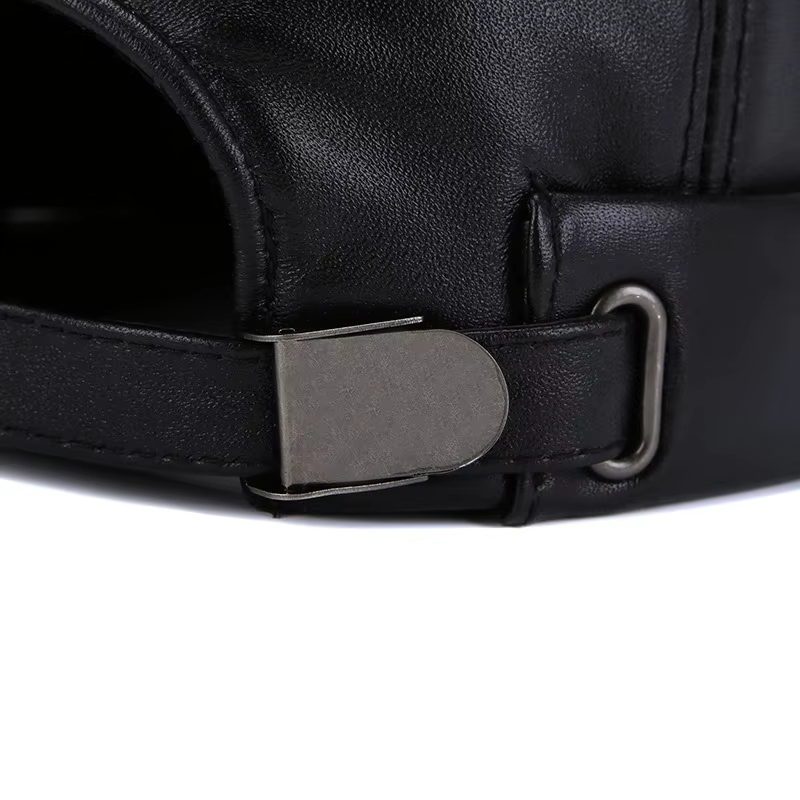 Chapeau Hiphop en cuir véritable pour homme, style décontracté, chapeau de propriétaire, style chinois, casquette en peau de mouton, casquettes rondes fines