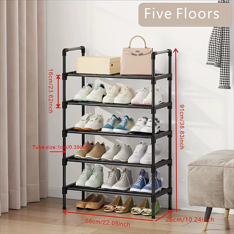 Étagère à chaussures en métal à plusieurs niveaux