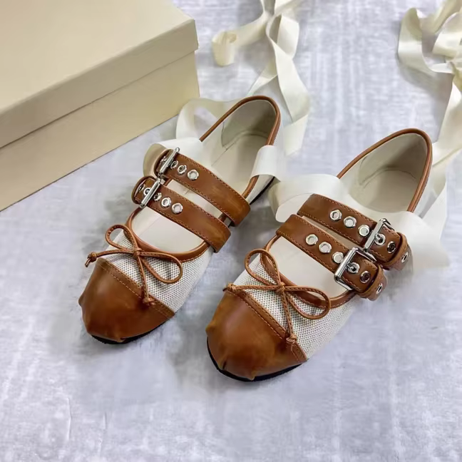 Nouvelles chaussures plates Mary Jane de luxe pour femme
