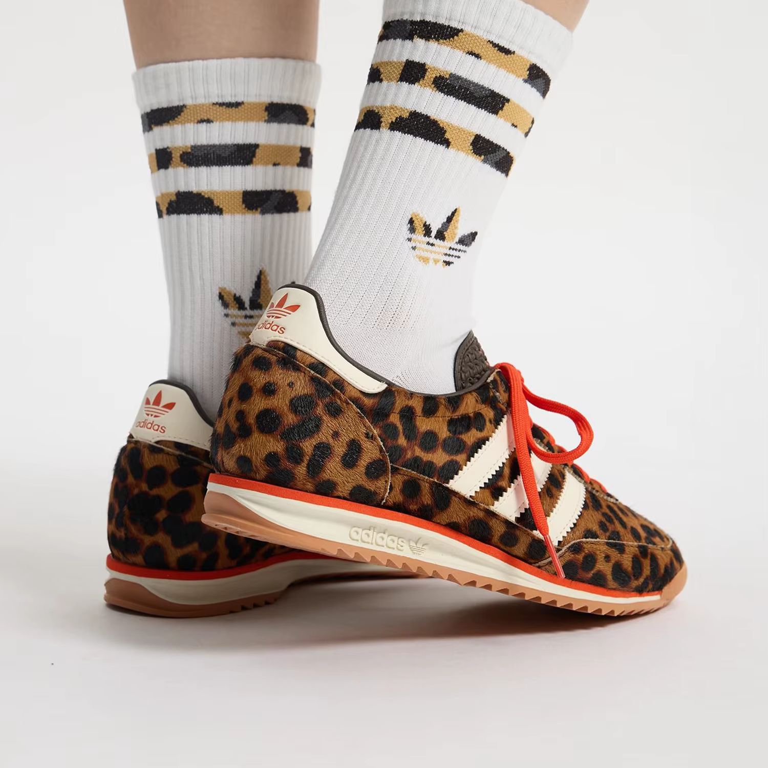 Adidas véritable trèfle femme imprimé léopard chaussures de sport durables et à la mode JI0189