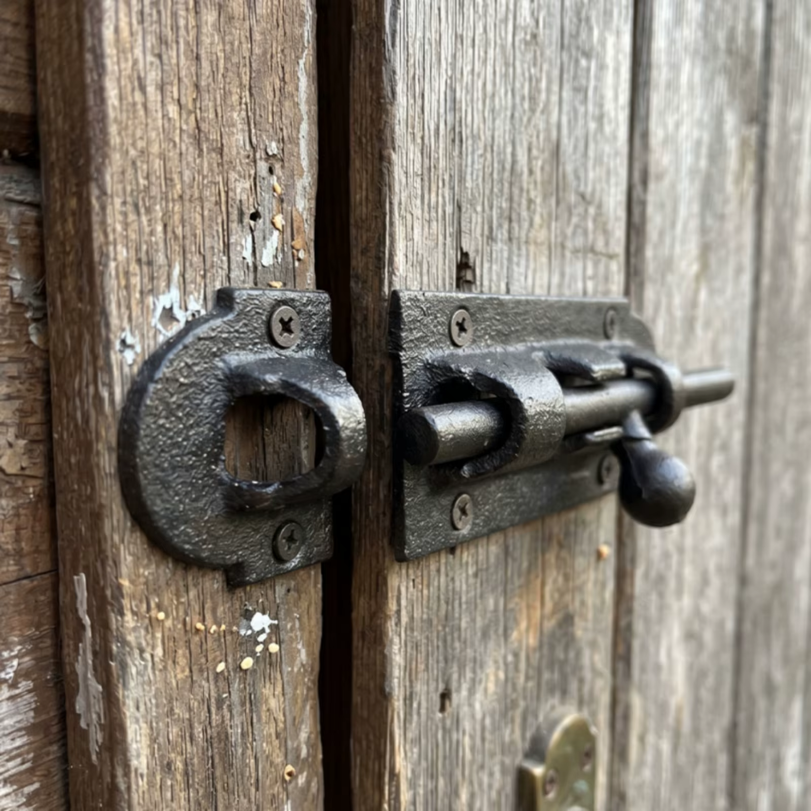 Loquet de porte coulissant de style antique, verrou de portail coulissant, quincaillerie extérieure résistante à la rouille pour propriétaires, portes en bois