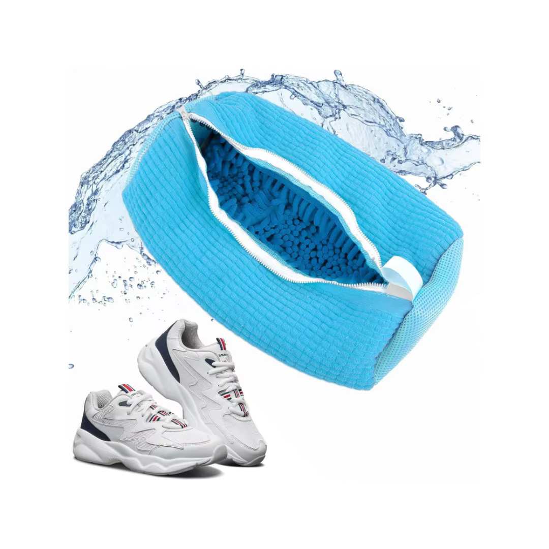 Sac de lavage pour chaussures en microfibre avec fermeture