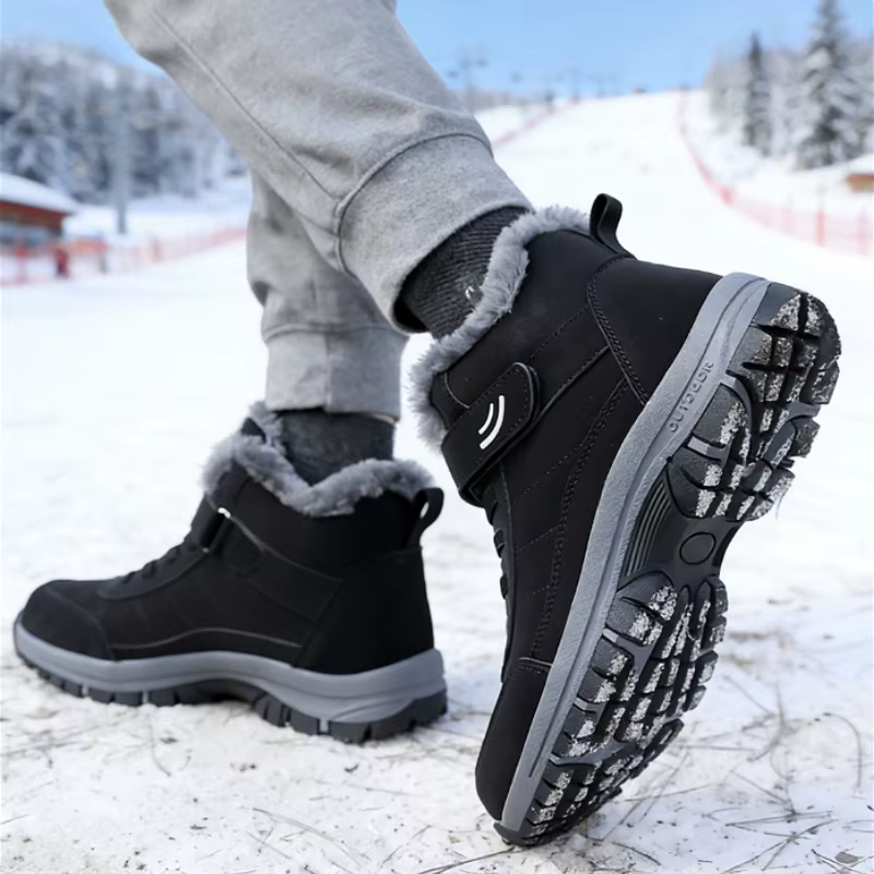 Bottes de neige pour hommes chaussures d'hiver décontractées plate-forme antidérapante bottines en fourrure chaude en