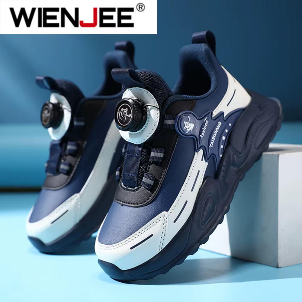 Chaussures de course en cuir imperméables et antidérapantes pour garçons