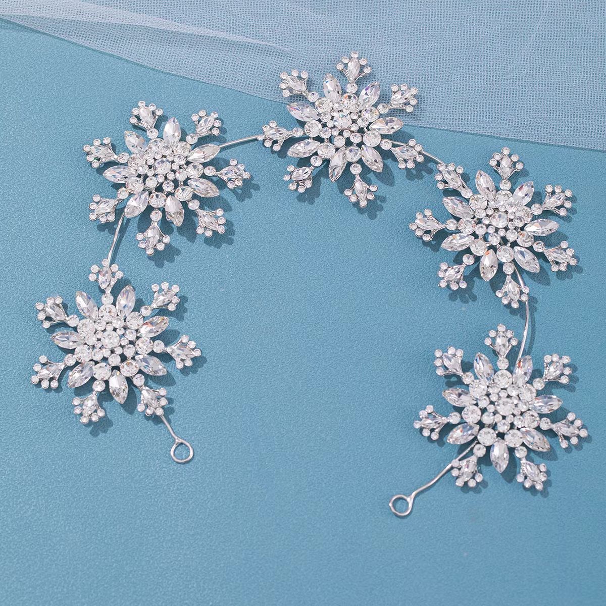 Coiffure de mariée élégante, cerceau de cheveux brillant, flocon de neige doux, robe de mariée de Style coréen, accessoires de coiffure de Style principal