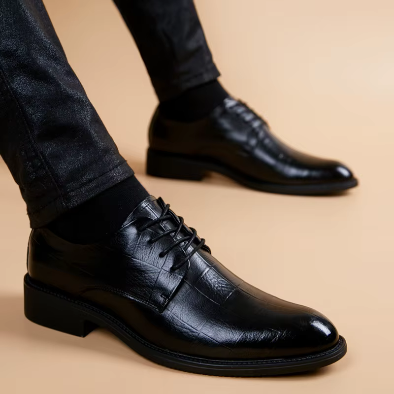 Nouveau noir hommes costume chaussures fête