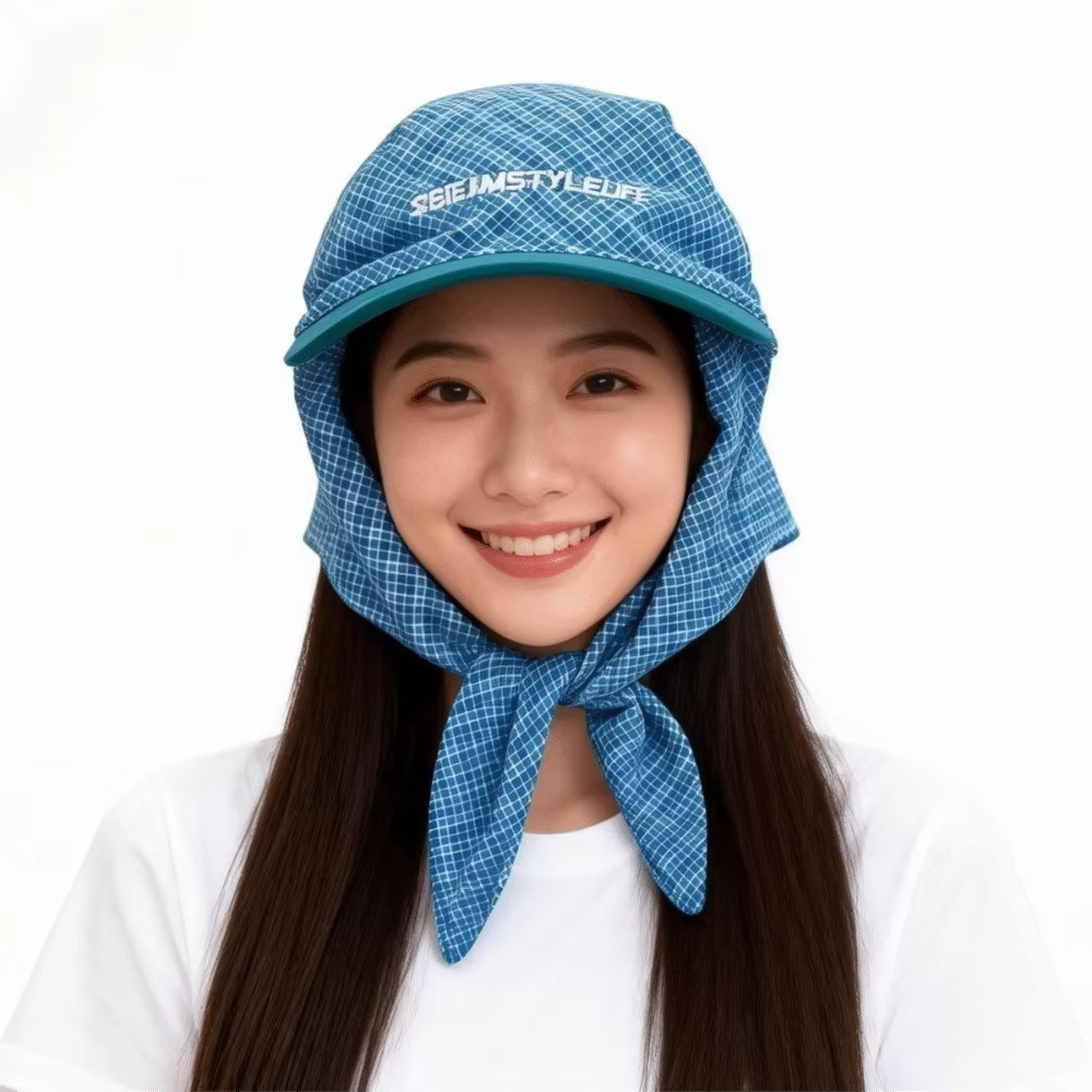 Casquette de baseball style coréen tendance avec foulard intégré
