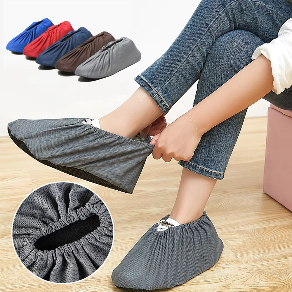 Couvre-chaussures antidérapants pour la maison, anti-poussière, réutilisables, pour bottes de pluie, pour hommes et femmes, accessoires d'intérieur lavables