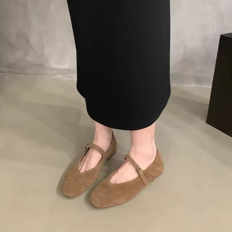 Mocassins Plats en Daim à Orteils Carrés pour Femme, Chaussures Élégantes et Décontractées, Offre avec Livraison, Printemps 2025