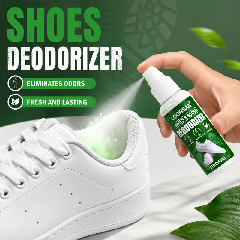 Spray désodorisant puissant pour chaussures, neutraliseur d'odeurs instantané, rafraîchisseur longue durée pour baskets, bottes, chaussettes et armoires à chaussures