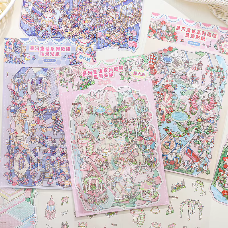 3 styles de stickers miniatures de la série Star River Fairy Tale pour journal, scrapbooking, collage décoratif, fournitures de bricolage