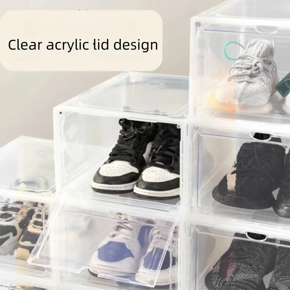 Nouvelle boîte à chaussures de basket-ball transparente avec aspiration