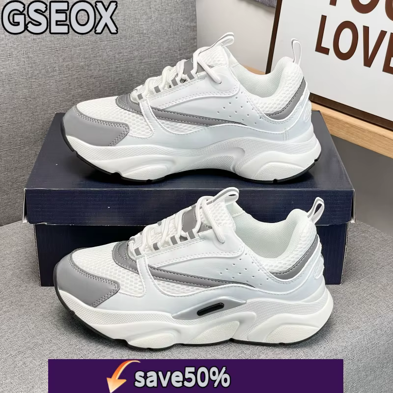 GSEOX Chaussures de sport décontractées à semelles épaisses pour hommes et femmes avec sangles en maille élastique