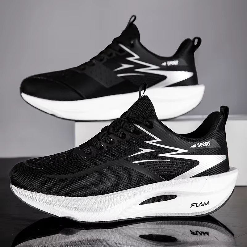Marathon hommes chaussures de course de sport planche de carbone coussin d'air respirant léger femmes confortable athlétique antidérapant baskets