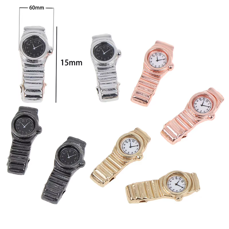 Mini montre poupée accessoires montre en métal poupée décorations pour poupées BJD semblant jouer jouets Miniature montre modèle