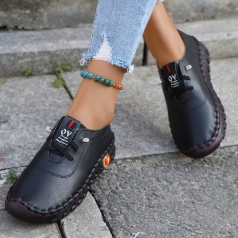Mocassins à plateforme en cuir à lacets pour femmes