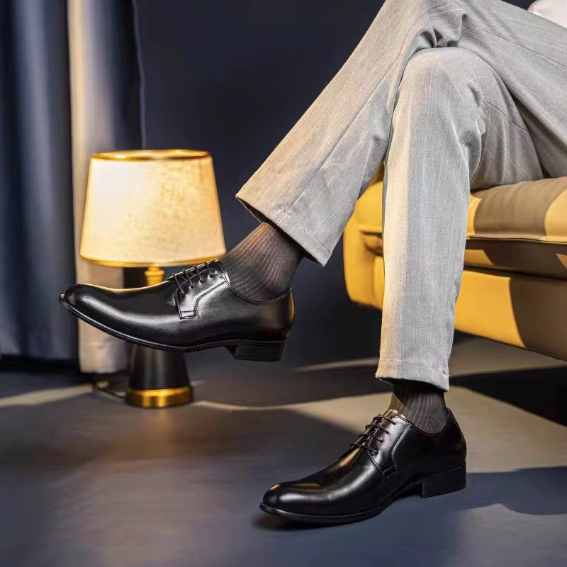 Chaussures en cuir Oxford à lacets pour hommes
