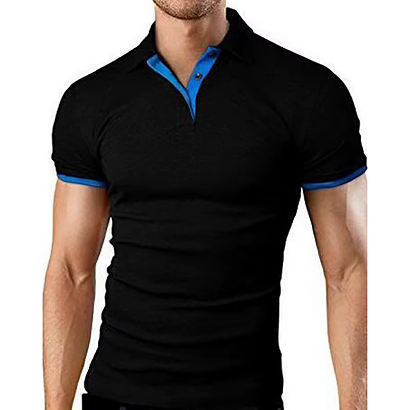 Polo à Manches Courtes pour Homme, T-shirt de dehors, Polyvalent, Respirant, Slim