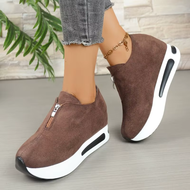 Nouvelles baskets compensées antidérapantes pour femmes 2026 – Chaussures décontractées vulcanisées à enfiler pour femme
