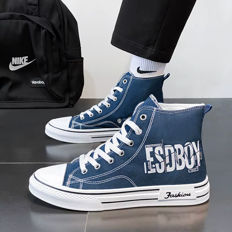 Chaussures de sport montantes pour homme en toile vulcanisée