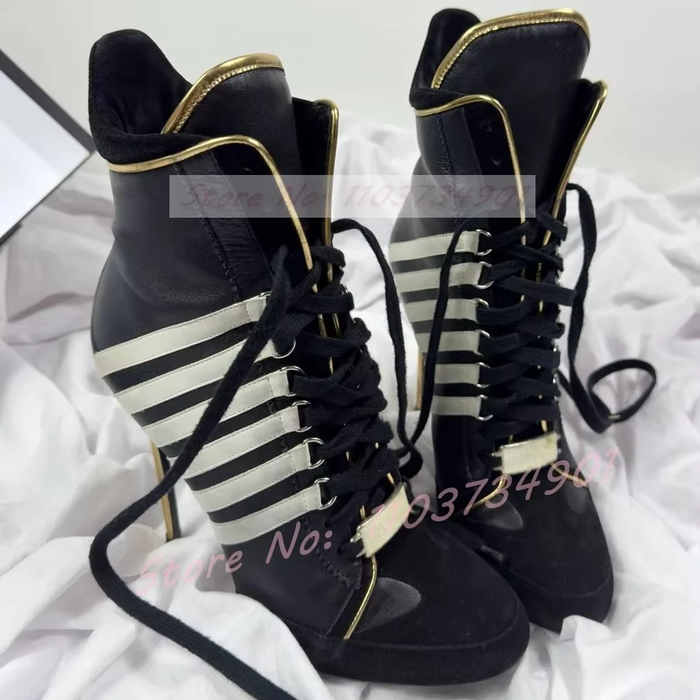 Baskets montantes blanches à talons hauts pour femmes