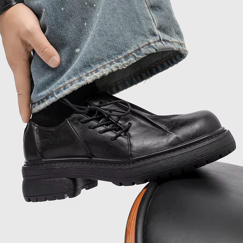 Derby chaussures en cuir à semelles épaisses pour hommes Styles de créateurs de mode Fête et Travail Loisirs et