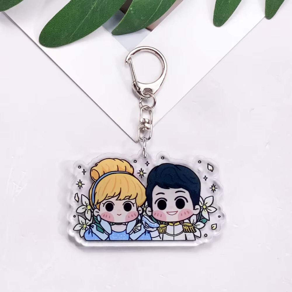Porte-clés de voiture en acrylique, 9 pièces, dessin animé Disney, accessoires mignons pour sac, pendentif drôle pour sac à dos, cadeaux pour amis