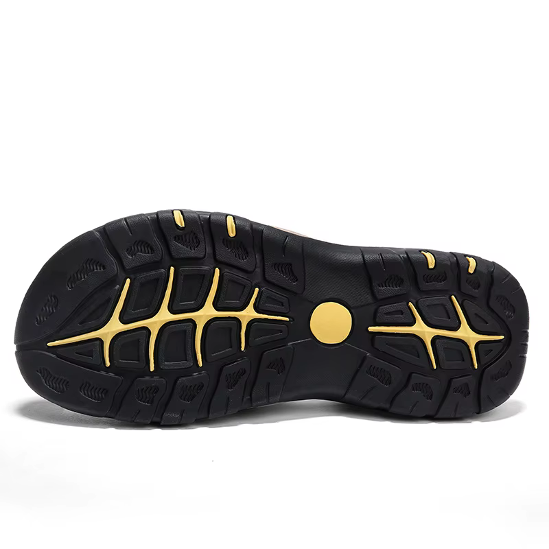 CLOHOO sandales pour hommes faites à la main fond épais en caoutchouc respirant décontracté chaussures de plage à enfiler en cuir Version améliorée