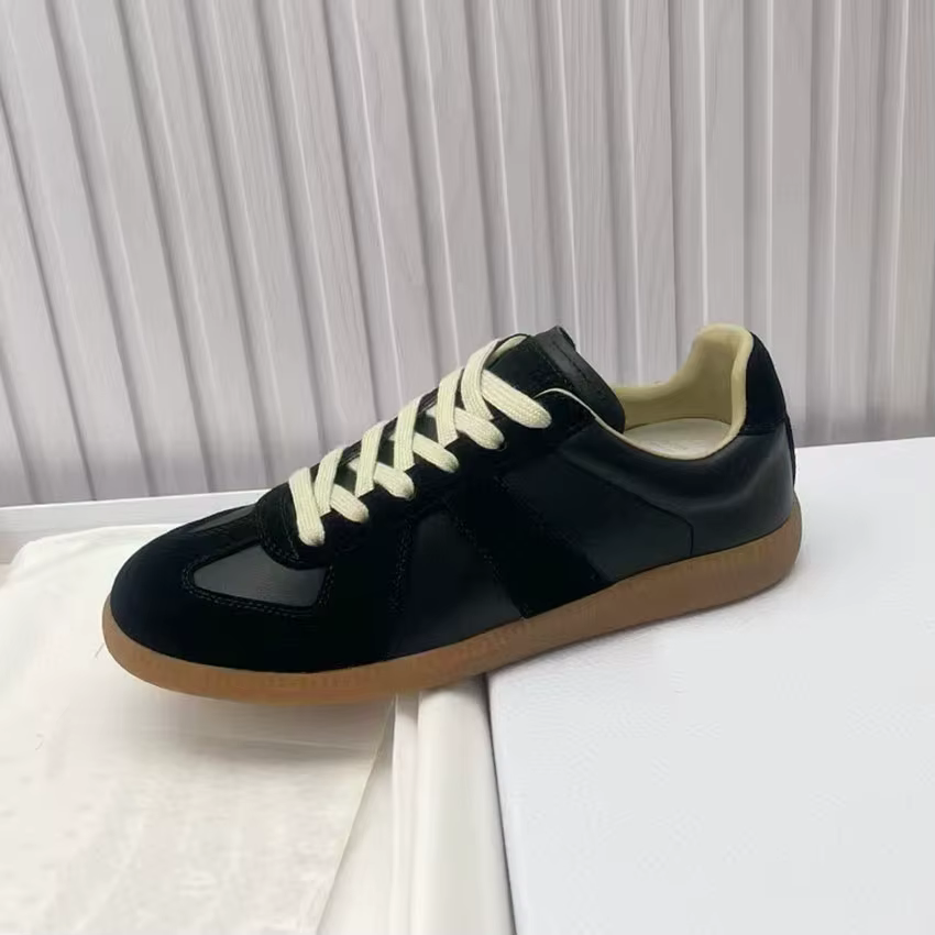 Printemps décontracté Derby chaussures femme hommes en cuir Patchwork bout rond