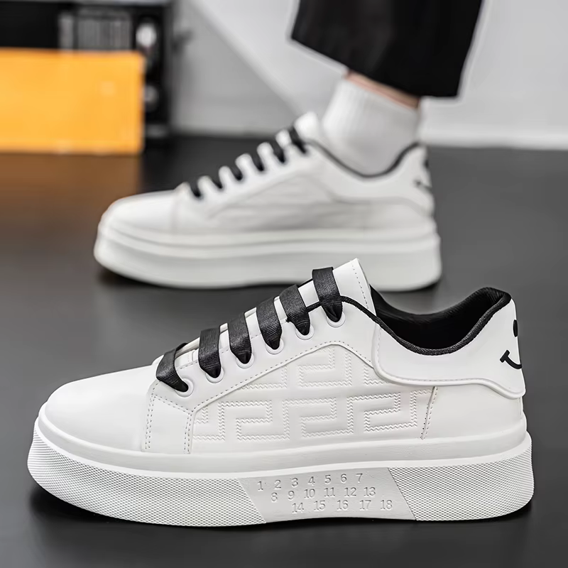Baskets plateforme respirantes pour hommes – Collection été-automne 2026 – Chaussures de sport décontractées blanches confortables à lacets