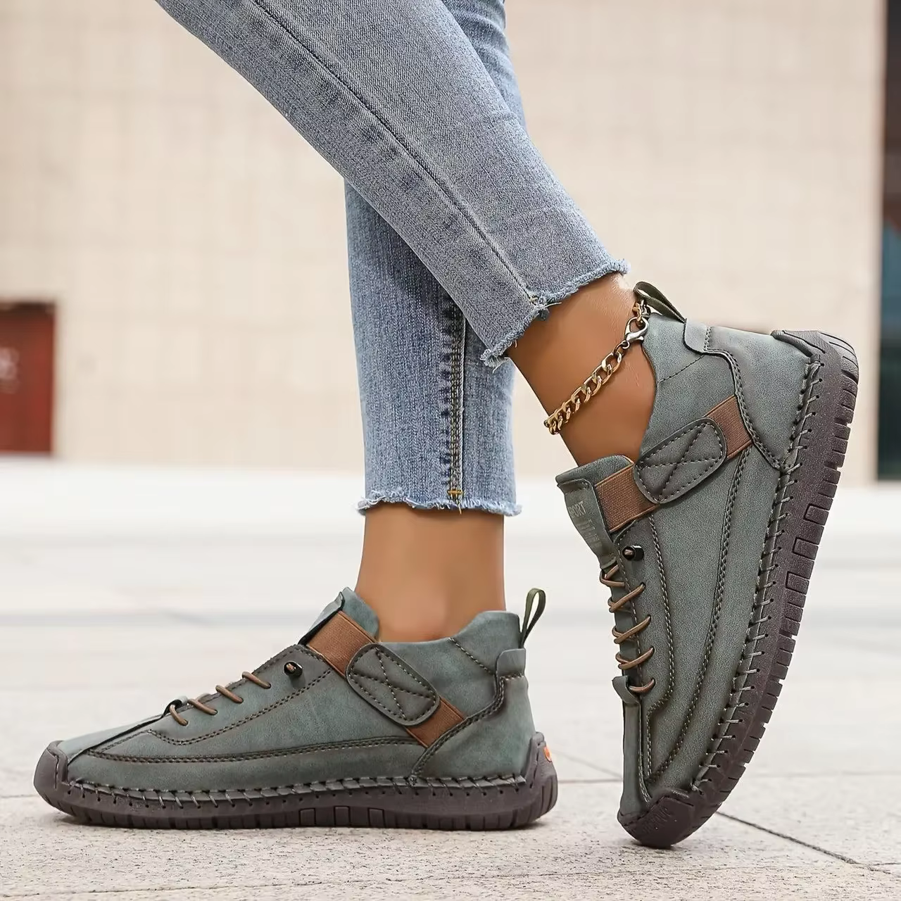 Chaussures d'été femme plate-forme loisirs mocassins à la main respirant baskets