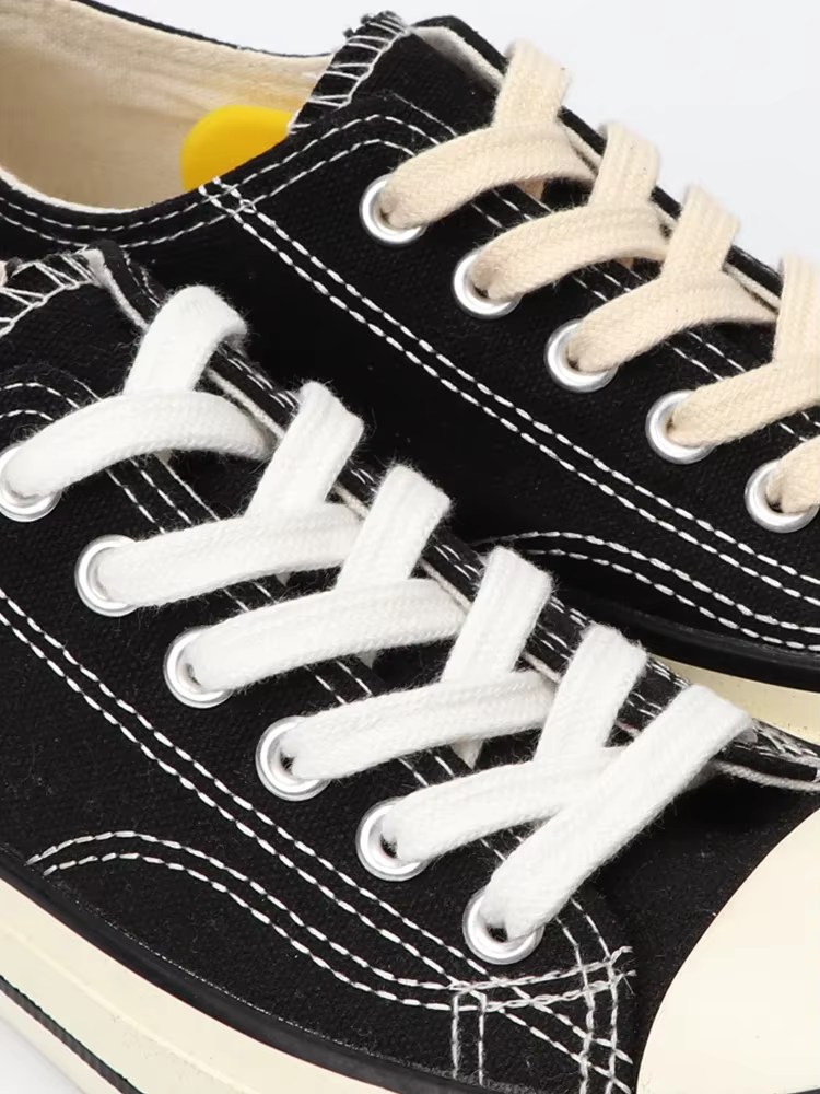 Lacets plats en coton pour chaussures baskets classique rétro Double tissage femmes et hommes