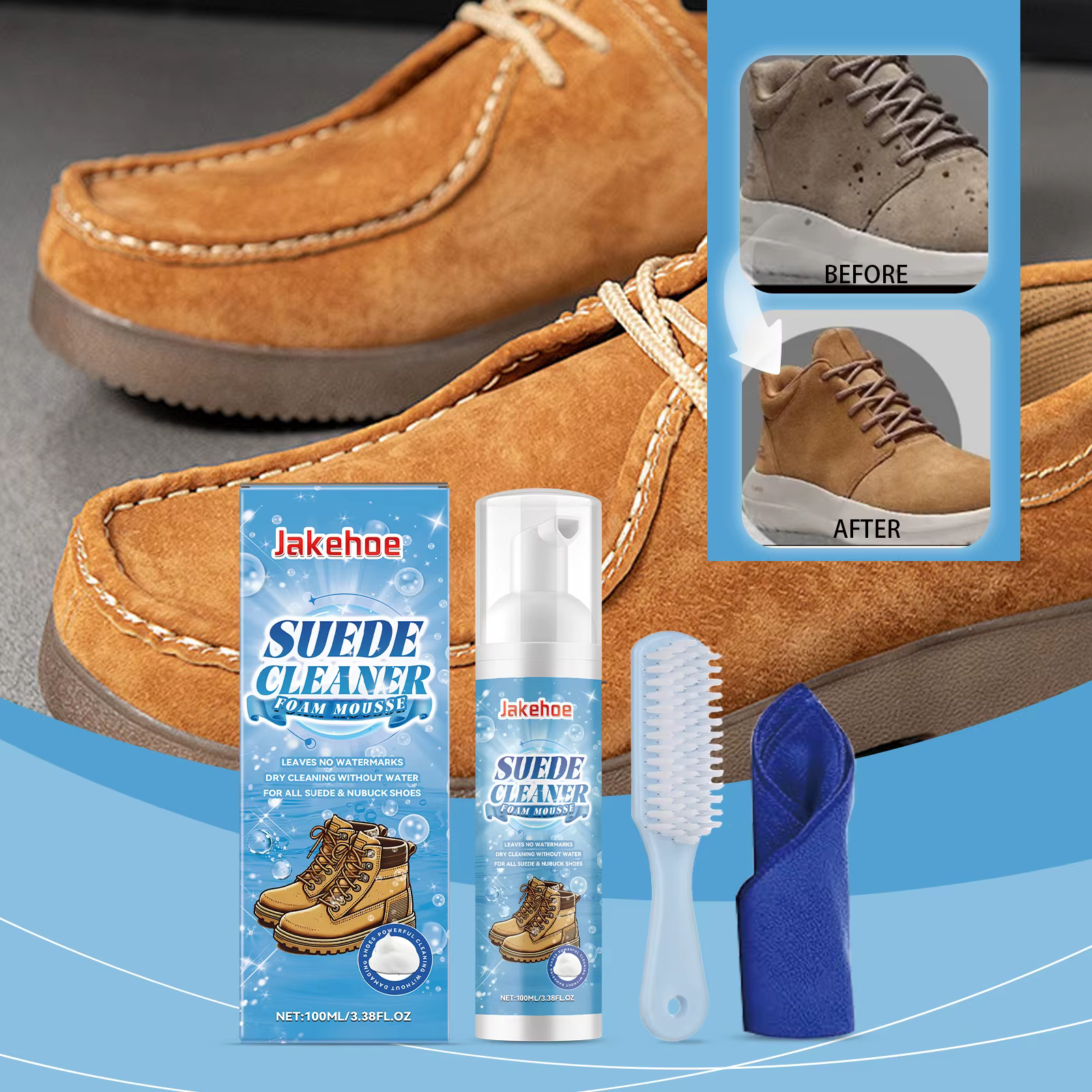 Kit de Nettoyage Multifonctionnel Bestseller pour Daim et Nubuck – Éliminateur de Taches et de Saleté Sans Eau