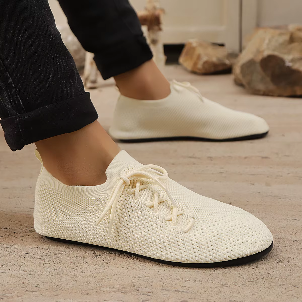 Mocassins en maille respirante à fond fin pour hommes