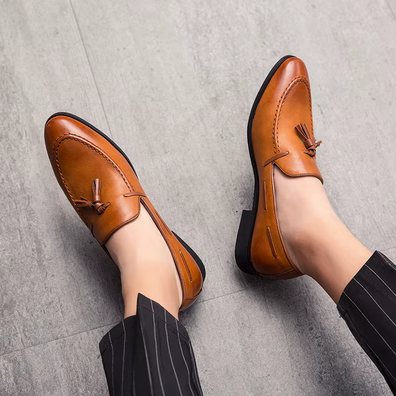Wedding Shoes For Men Slip On Loafers Trend Tassels Leather